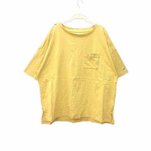 【中古】リー LEE Tシャツ カットソー ボートネック 五分袖 黄色 イエロー /YK メンズ