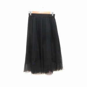 【中古】ジルバイジルスチュアート JILL by JILLSTUART チュールスカート フレア ロング ドット FR 黒 /YK レディース