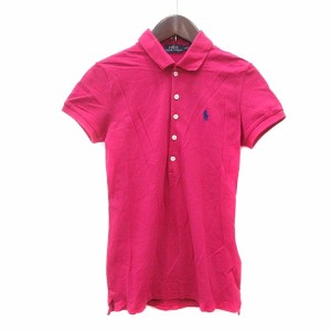 【中古】ポロ ラルフローレン POLO RALPH LAUREN ポロシャツ ワンポイント 半袖 XS ピンク /MN レディース