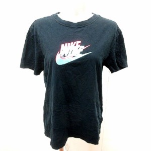 【中古】ナイキ NIKE THE NIKE TEE カットソー Uネック 半袖 M 紺 ネイビー /RT レディース