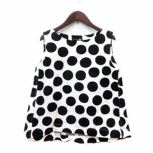 【中古】未使用品 マリメッコ marimekko ユニクロ UNIQLO ブラウス ドット ノースリーブ S 白 ホワイト レディース