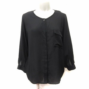 【中古】マウジー moussy シャツ ブラウス 長袖 F 黒 ブラック /YI レディース