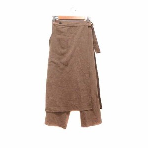 【中古】ダブルクローゼット w closet テーパードパンツ ワイド スカート F 茶 ブラウン /YK レディース