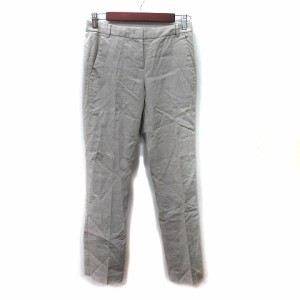 【中古】カルバンクライン CALVIN KLEIN スラックスパンツ 麻 リネン 36 ベージュ /YI レディース