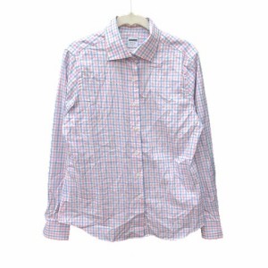 【中古】メーカーズシャツ カマクラ MAKER'S SHIRT 鎌倉 シャツ 長袖 チェック 40 ピンク 青 ブルー /CT レディース