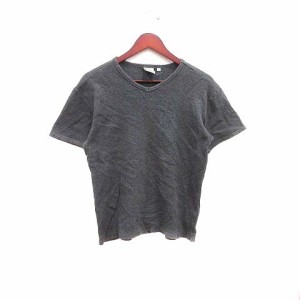 【中古】アヴィレックス AVIREX Tシャツ カットソー Vネック ワッフル地 半袖 L チャコールグレー /YK メンズ