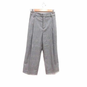 【中古】a.v.v standard スラックスパンツ ワイド グレンチェック S グレー /YK ■MO レディース