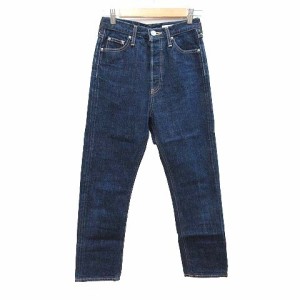 【中古】スライ JEANS デニムパンツ ジーンズ ストレート ハイライズ ボタンフライ 26 紺 ネイビー ■MO レディース