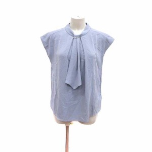 【中古】未使用品 ナチュラルビューティーベーシック NATURAL BEAUTY BASIC ブラウス フレンチスリーブ M 青 /YK