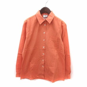 【中古】ローラアシュレイ LAURA ASHLEY シャツ オーバーサイズ 長袖 S オレンジ /MS レディース