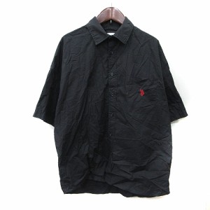 【中古】ユーエスポロアッスン U.S. POLO ASSN シャツ 半袖 S 黒 ブラック /YI メンズ