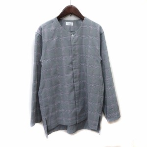 【中古】ジュンレッド JUNRed シャツ グレンチェック 長袖 M グレー /YI メンズ