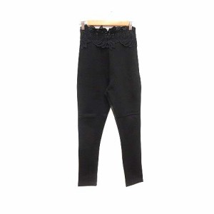 【中古】ザラ ZARA スキニーパンツ レース M 黒 ブラック /YK レディース