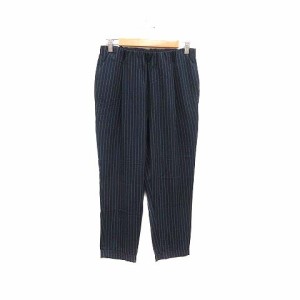 【中古】ロペピクニック ROPE Picnic クロップドパンツ イージー ストライプ 38 紺 ネイビー /YK レディース