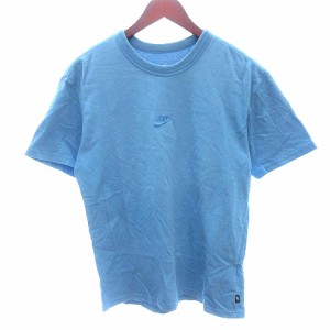 【中古】ナイキ NIKE THE NIKE TEE カットソー Tシャツ クルーネック 刺繍 半袖 S 水色 ライトブルー /AU メンズ