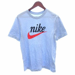 【中古】ナイキ NIKE THE NIKE TEE カットソー Tシャツ クルーネック ロゴプリント 半袖 M 水色 ライトブルー メンズ