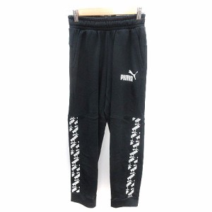 【中古】プーマ PUMA パンツ スウェット ジャージ イージー プリント 150 黒 ブラック /AU キッズ