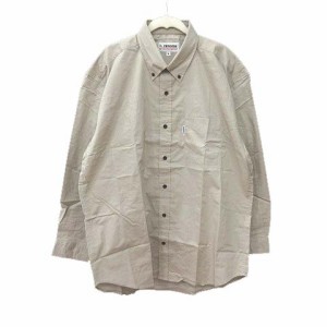 【中古】レノマ renoma ボタンダウンシャツ ワイシャツ Yシャツ 長袖 LL ベージュ /CT メンズ