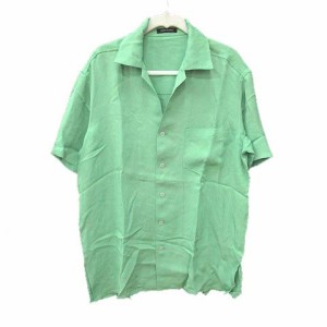 【中古】ジュンココシノ JUNKO KOSHINO シャツ オープンカラー 半袖 スリット 緑 グリーン /CT メンズ