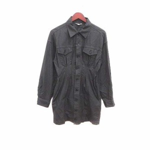 【中古】マウジー MOUSSY シャツワンピース ミニ タック 長袖 2 チャコールグレー /YK レディース