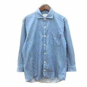 【中古】ビームス BEAMS シャツ 長袖 S 水色 ライトブルー /MN メンズ