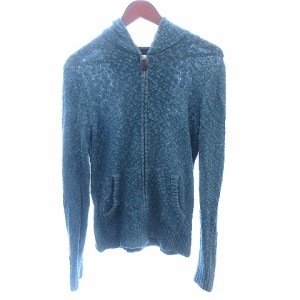 【中古】アルチザン ARTISAN パーカー ジップアップ ニット 麻混 リネン混 長袖 M 水色 ライトブルー /AU レディース