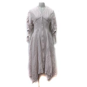 【中古】ファーファー furfur ワンピース ロング 七分袖 F ベージュ /YI レディース