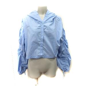 【中古】レイカズン Ray cassin シャツ ブラウス パーカー 長袖 F 水色 /YI レディース