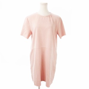 【中古】ザラ ZARA ワンピース ミニ 半袖 ゆったり シンプル M ピンク /AO3 ☆ レディース