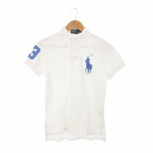 【中古】ポロ バイ ラルフローレン Polo by Ralph Lauren ポロシャツ 半袖 鹿の子 ビッグポニー ロゴ ゴルフ XS 白