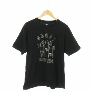 【中古】グラニフ graniph Tシャツ カットソー クルーネック 半袖 コットン プリント ゴーストハンターズ L 黒