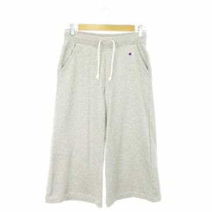 【中古】チャンピオン CHAMPION パンツ スウェット ワイド ガウチョ ストレッチ ワンポイント ロゴ M グレー /AO20 ☆