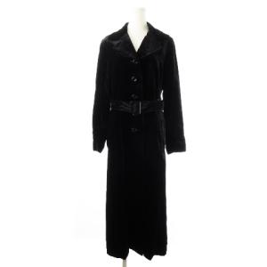 vintage ベルベットロングコート スーパーロング ブラック モード
