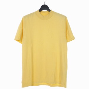 【中古】レスティエン LESTIEN クルーネック カットソー 半袖 Tシャツ M イエロー 黄色 メンズ