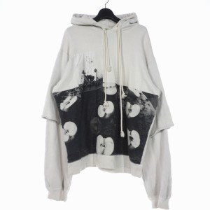 【中古】クリスチャンダダ CHRISTIAN DADA 19SS ARAKI HOODIE  ARAKI プリント ビッグ パーカー 48 ベージュ