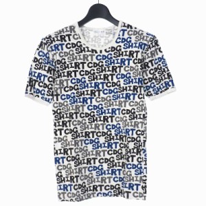 【中古】コムデギャルソンシャツ COMME des GARCONS SHIRT ロゴ総柄 Tシャツ カットソー 半袖 S マルチカラー メンズ