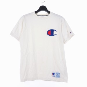 【中古】チャンピオン CHAMPION ビッグロゴ アクションスタイル Tシャツ 半袖 カットソー L ホワイト 白 C3-F362  