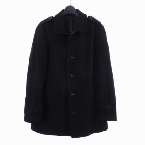 【中古】プレッピー PREPPIE ステンカラー コート ロングコート L 黒 ブラック メンズ
