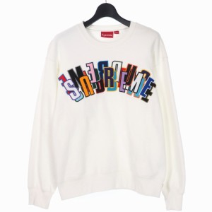 【中古】シュプリーム SUPREME 21SS Stacked Crewneck スタックド クルーネック スウェット トレーナー S ホワイト