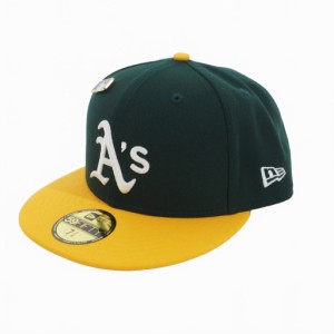 【中古】ニューエラ NEW ERA 59FIFTY MLBオンフィールド オークランド・アスレチックス 帽子 キャップ 7 8/3 緑 グリーン  メンズ