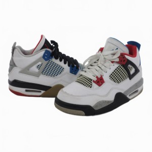 【中古】ナイキ NIKE  AIR JORDAN 4 GS WHAT THE 4 エアジョーダン4 GS WHAT THE 4 5Y 23.5cm ホワイト 408452-146 