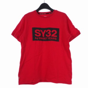 【中古】スウィート イヤーズ SWEET YEARS SY32 Tシャツ 半袖 丸首 プリントロゴ M 赤 レッド TNS1708 メンズ