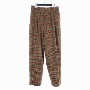 【中古】マーカウェア MARKA WARE 18AW ガンクラブチェック ウール ツイード トラウザーズ パンツ 3 マルチカラー