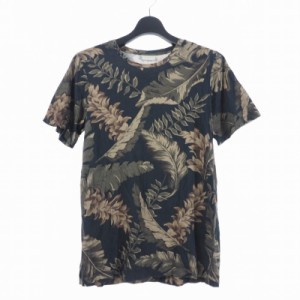 【中古】ドリスヴァンノッテン DRIES VAN NOTEN ボタニカル柄 花柄 Tシャツ 半袖 クルーネック ブラック 黒   メンズ