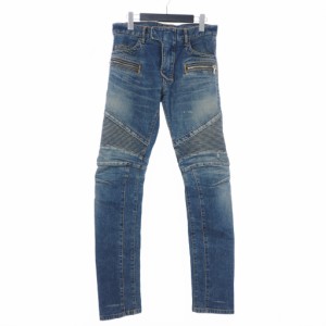 【中古】バルマン BALMAIN 加工 バイカーデニムパンツ ジーンズ W29 インディゴ S5HT572C479 国内正規 メンズ