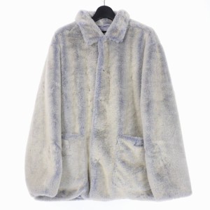 【中古】シュプリーム 2トーン フェイク ファー ショップ コート GORE-TEX ゴアテックス XL ブルー 青 ホワイト 白