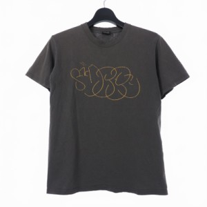 【中古】ステューシー STUSSY グラフィック ロゴ Tシャツ 半袖 プリント ロゴ クルーネック S グレー  メンズ