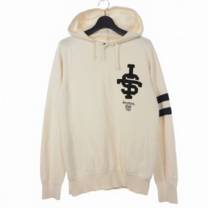 【中古】ステューシー STUSSY セーター ニット プルオーバー フーディー パーカー ワンポイントロゴ M ホワイト 