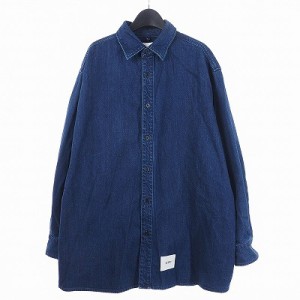 【中古】ダブルタップス WTAPS 21AW LP LS COTTON DENIM  ロングスリーブ デニム シャツ ジャケット 2 インディゴ 