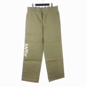 【中古】ディッキーズ Dickies サプール SAPEur ワークパンツ ロゴ チノパン M ベージュ メンズ